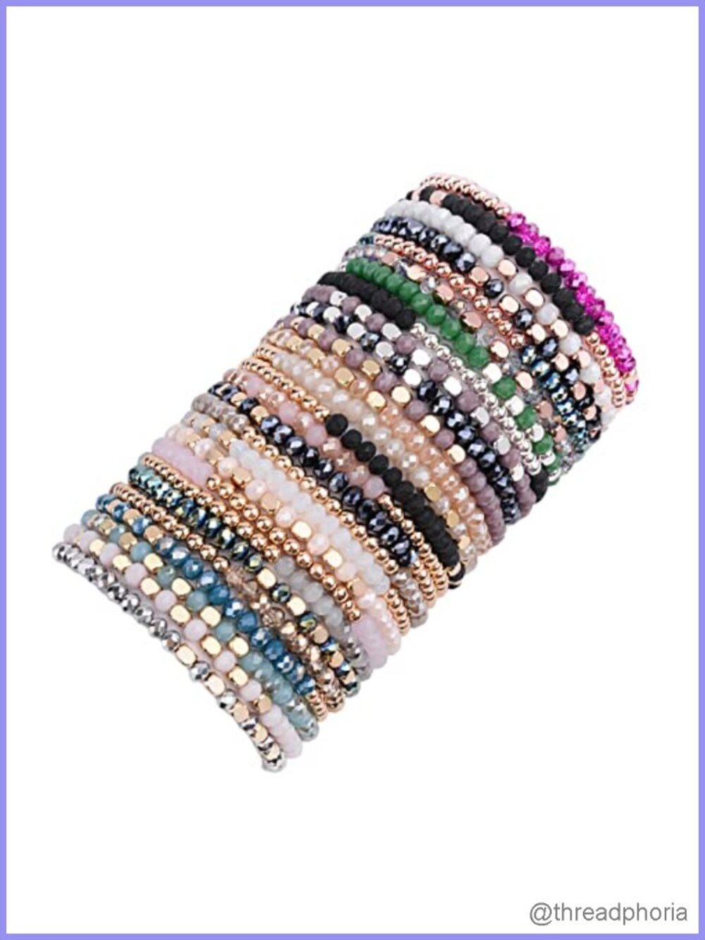 27-28 Pcs Glass Bead Stretch Bracelet Set Boho Elastic Jewelry